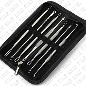 Kit professionnel de 7 extracteurs d'acné et de points noirs en acier inoxydable de qualité supérieure avec personnalisation de la marque - Product Image 2