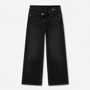 Jean évasé taille haute pour femme, coupe ample, en denim écologique et imperméable, confortable, style décontracté urbain - Product Image 3