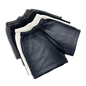 Pantalones Cortos de Algodón Blanco para Hombre, Tejidos, Cintura Media, con Cordón, Casuales, Transpirables, de Color Sólido - Product Image 6
