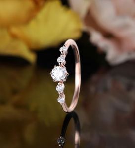 Moissanite Engagement <b>Ring</b> Yellow Gold for <b>Women</b> Vintage Prong <b>Set</b> Diamond Anniversary <b>Ring</b> Elegant Bridal Gift - Product Image 1
