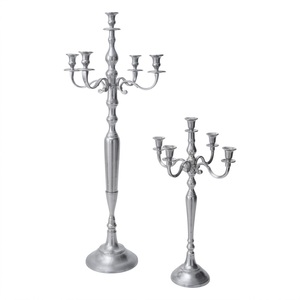 Stylish <b>Tall</b> Gold Aluminum 5-Arm Candelabra Candle Holder Elegant Vintage Metal Wedding <b>Table</b> Centerpiece Home Decor Gift - Product Image 2