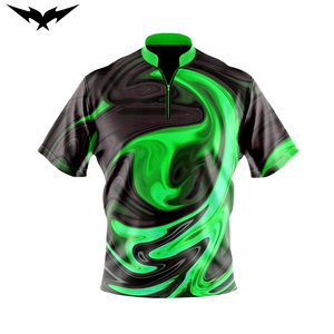 เสื้อเทนนิสผู้ชาย ลายหมุนวนสีเขียวดำ แขนสั้น คอตั้ง ผ้าโพลีเอสเตอร์ ระบายเหงื่อได้ดี ใส่ได้ทุกฤดู - Product Image 5