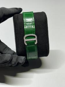 Reloj de Cuarzo con Diamantes de Corte Redondo en Oro Blanco y Correa de Goma Verde para Exportación, Estilo Hip Hop, con Moissanita - Product Image 2