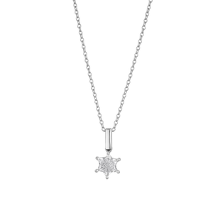 Collier pendentif en forme d'étoile en diamant, argent 925, sertissage minimaliste à griffes, à porter tous les jours, unisexe, bijoux fins - Product Image 1