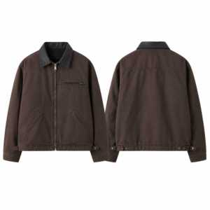Chaqueta de Trabajo de Lona Resistente Estilo Vintage, Chaqueta de Invierno Transpirable de Algodón Personalizada - Product Image 4