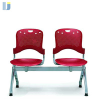 Chaise d'attente ergonomique certifiée ISO, style moderne, écologique, durable, à 2 places, avec structure en acier, pour usage commercial, centre commercial, parc, hôtel, école