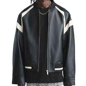 2024 New OEM Custom Logo High Quality Faux PU <b>Leather</b> Men <b>Jackets</b> - Product Image 2