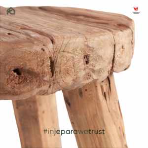 Natural Reclaimed Solid Teak <b>Wood</b> Handmade Rustic <b>Stool</b> and Side Table for Indoor Living Room and Warehouse Furniture - Product Image 5