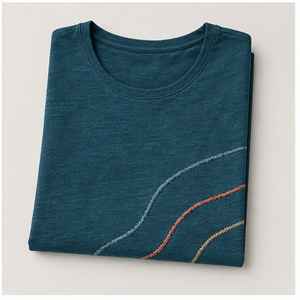 T-shirt personnalisé gris glace bleu paon à manches bouffantes pour femme en coton modal jersey WTS-0013 - Product Image 5