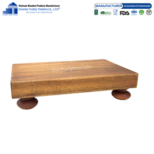 Bandeja de madera rectangular para servir sushi, acabada con aceite, hecha a mano, apta para alimentos, uso doméstico, hecha en Vietnam - Product Image 4