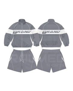 Conjunto Deportivo Unisex de 2 Piezas, Chaqueta con Cremallera y Pantalones Cortos, Estilo Deportivo, Transpirable, 100% Nailon, Ropa Deportiva para Adultos de Primavera - Product Image 6