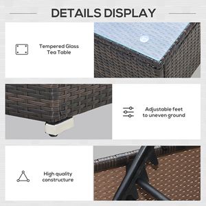 Juego de 2 Sillones de Exterior con Respaldo Ajustable en 5 Niveles, Cojines Gruesos y Mesa a Juego, Muebles de Ratán para Patio - Product Image 5