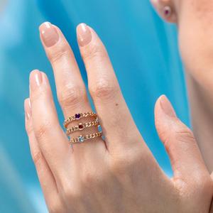 Anillo de Eternidad de Oro de 14K con Topacio Azul de Londres para Mujer - Product Image 3