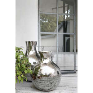 Jardinières et pots de fleurs de forme ovale Argent et or Vases de table en tôle de finition antique Jardinières et pots en métal en gros - Product Image 3