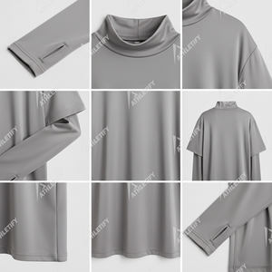 Camiseta Deportiva Transpirable y Elegante para Mujeres Musulmanas, con Hombros Caídos y Mangas con Orificios para Pulgares + Poliéster Ecológico para Fitness y Yoga - Product Image 6