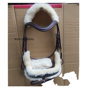 Alta calidad Original piel de oveja elegante cosido caballo equipo tambor teñido cuero anatómico Snaffle brida para uso ecuestre - Product Image 1