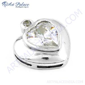 Pendentif en argent 925 plaqué or rose en forme de cœur avec sertissage clos de cristaux de strass, breloque solitaire romantique unisexe pour mariage - Product Image 2