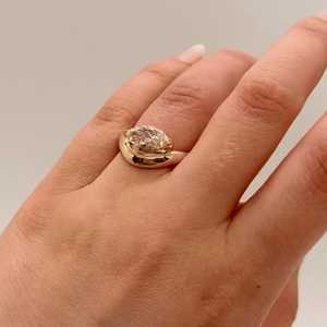 Anillo de Diamante Cultivado en Laboratorio con Corte Marquesa, Diseño Ondulado, Anillos Apilables Escultóricos Modernos, Oro Sólido de 14K y 18K, Precio de Fábrica, Venta al Por Mayor - Product Image 2
