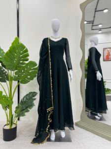 FATEMA FASHION Ensemble Salwar Kameez Moderne de Designer Bollywood pour Femme, Tenue de Fête de Mariage Indienne, Kurti, Pantalon et Dupatta, Séchage Rapide - Product Image 3