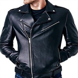 High Quality Men's Custom Motorcycle Jacket <b>Synthetic</b> <b>Leather</b> Breathable Slim Fit - Product Image 2