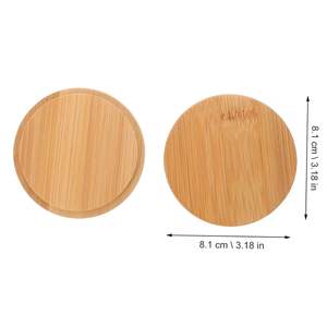 ฝาไม้ไผ่สำหรับแก้วน้ำ ฝาปิดไม้เก็บความสดใหม่ สำหรับแก้วชา ขวดแก้ว กระติกน้ำสำหรับเดินทาง - Product Image 5