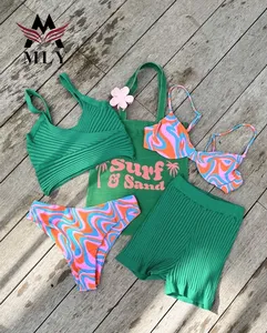 Biquíni personalizado com logotipo personalizado, roupa de praia de 2023, biquíni feminina de cor personalizada, tecido eco amigável