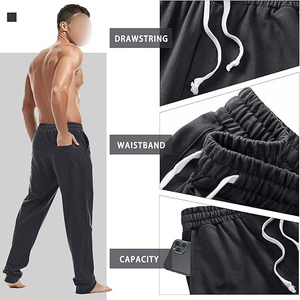 Pantalones de Corte Clásico con Cierre de Botón y Cremallera, Bolsillos Laterales Inclinados, Pierna Recta, Algodón Transpirable, Pantalones para Hombre - Product Image 3