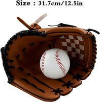 Guantes de Béisbol SHEMAX INTERNATIONAL, Guante de Softbol de Cuero PU, para Mano Izquierda, Resistente al Desgaste, Color Marrón, Tallas XL/XXL, para Adultos