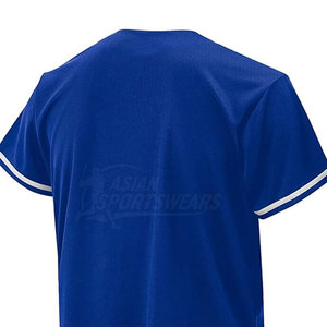 เสื้อเบสบอลผู้ผลิตจากปากีสถาน เสื้อเบสบอลติดกระดุม เสื้อเบสบอลสีพื้น - Product Image 6