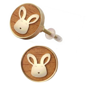 Pomo Redondo de Resina y Latón para Muebles, Diseño de Conejo, Estilo Escandinavo Moderno, Ecológico, para Cajones Infantiles, Fácil Instalación - Product Image 6