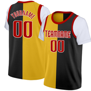 Conjunto de Camiseta de Baloncesto Personalizada Roja, Negra y Blanca, Sublimada, Sin Mangas, Unisex, para Adultos, Todas las Temporadas, Transpirable, de Malla, Absorbe la Humedad - Product Image 6