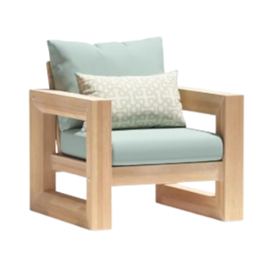 One Seat Outdoor Garden <b>Sofa</b> Chair Wooden Patio Lounge <b>Sofa</b> Seat Chairs Cushioned Garden <b>Sofa</b> for Home Hotel Furniture - Product Image 5