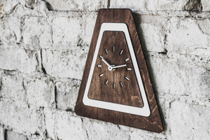 Wooden <b>Wall</b> <b>Clock</b> Analog Modern Geometric Wood <b>Clock</b> for <b>Living</b> <b>Room</b>, Bedroom, Office and Kitchen, Minimalist Decorati - Product Image 6