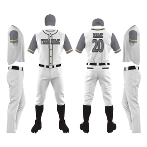 Uniforme de Béisbol Personalizado con Logotipo para Hombre, Nuevo Diseño, Uniforme de Béisbol de Buena Calidad en Color Sólido con Servicio OEM - Product Image 1