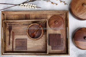 Rectangle Wooden Storage <b>Tray</b> Customized Wooden Storage <b>Tray</b> Wholesale Custom Printed Rectangle Wooden Storage <b>Tray</b> - Product Image 4