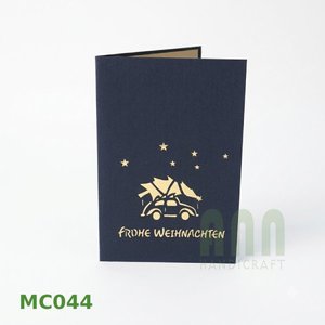 Tarjeta de Felicitación Navideña con Árbol de Navidad Cortado con Láser 3D Personalizado, Papel de Impresión por Transferencia Térmica con Relieve, Estilo Japandi, Hecho en Hanói ANN - Product Image 2