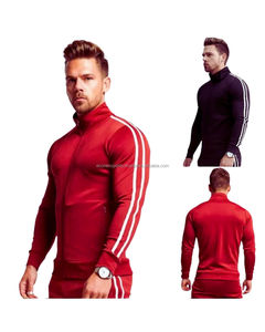 Unisex Custom Logo Gym Wear Track Suit 2PCS <b>Zip</b> <b>up</b> <b>Jacket</b> and Pants Solid Pattern Fitness Apparel for Winter Bulk Order - Product Image 2