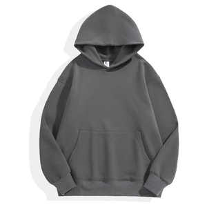 เสื้อฮู้ดดี้ผ้าฝ้ายเนื้อหนักคุณภาพสูง 400gsm ทรงโอเวอร์ไซส์ ขายส่ง รับสกรีนโลโก้ สำหรับผู้ชายและผู้หญิง สีน้ำตาลล้วน ผ้าฟลีซ - Product Image 3
