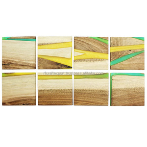 RF Crafts Sous-verres en résine époxy et bois de style classique Tapis de table Décoration de table Napperons en bois par RF Crafts - Product Image 1