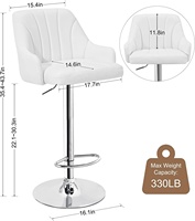 Moderne weiße Barhocker Verstellbare Gegen höhe mit hinterem Arm und drehbarem PU-Leder für die Küchen insel