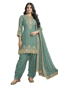 ชุดสัลวาร์ คามีซ คุรตา/คุรตี ผ้าจอร์เจตต์ปักลาย ความยาวระดับเข่า ทรงปกติ สำหรับผู้หญิง - Product Image 2