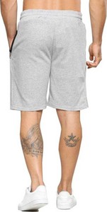 Pantalones Cortos Deportivos Casuales de Algodón Gris para Hombre con Estampado de Calavera, Cintura con Cordón Ajustable, Transpirables, de Tiro Medio y Diseño con Bolsillos - Product Image 3