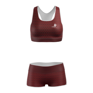 Conjunto Deportivo Sublimado Personalizado para Mujer, Bra Deportivo y Pantalones Cortos de Cintura Alta para Yoga, Gimnasio, Ejercicio, Ropa Deportiva OEM - Product Image 4