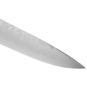 Cuchillo para carne de acero de Damasco martillado, hoja afilada para rebanar, con mango de madera rubia, para carne de res, mesa de comedor, restaurante, corte. - Product Image 2