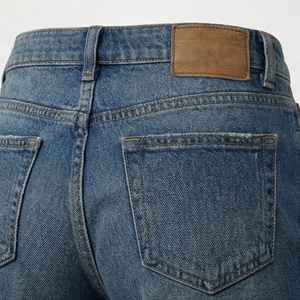 Shorts de mezclilla vintage rectos para mujer de talla grande, elásticos, de cintura alta, rasgados, informales, de verano, estilo urbano, lavados, a la moda - Product Image 5