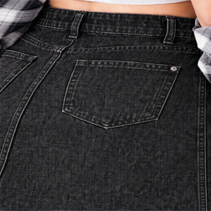 Jupes en jean décontractées pour femmes, taille naturelle, longueur genou, respirantes, 100% coton, été, logo personnalisé, fabricant OEM, nouveau meilleur prix - Product Image 5