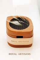 Brûleur à Bakhoor en bois strié poli de luxe |   Brûleur d'encens Oud moderne |   Diffuseur de bakhour arabe artisanal multifonctionnel pour la maison