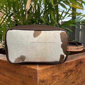 Trousse de toilette en cuir usiné à la main portable de grande capacité pour femme, trousse de toilette, trousse de maquillage en peau de vache véritable, nouveauté 2025 - Product Image 6