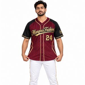 Maillot de baseball personnalisé à rayures pour hommes et femmes, chemise courte boutonnée, nom, numéro et logo brodés, uniforme de sport d'équipe 100% personnalisé - Product Image 3