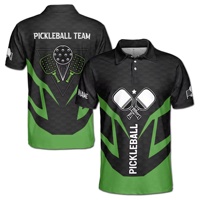 Pickleball Wear - Polo de sport respirant, à séchage rapide, antibactérien, personnalisable numériquement, grande taille, pour le tennis et le badminton